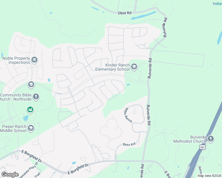 map of restaurants, bars, coffee shops, grocery stores, and more near 28710 Estin Height Street in San Antonio