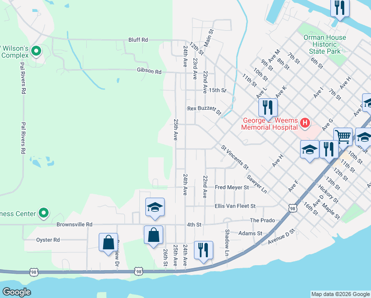 map of restaurants, bars, coffee shops, grocery stores, and more near 251 Bobby Cato Street in Apalachicola