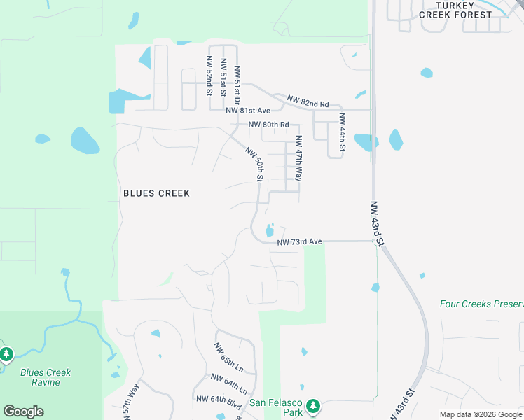map of restaurants, bars, coffee shops, grocery stores, and more near 4943 Northwest 75th Lane in Gainesville