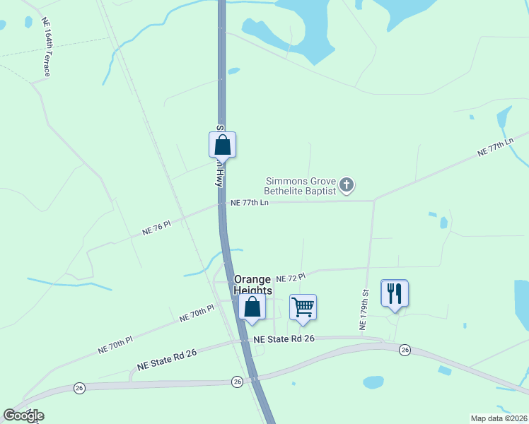 map of restaurants, bars, coffee shops, grocery stores, and more near 17221 Northeast 77th Lane in Hawthorne