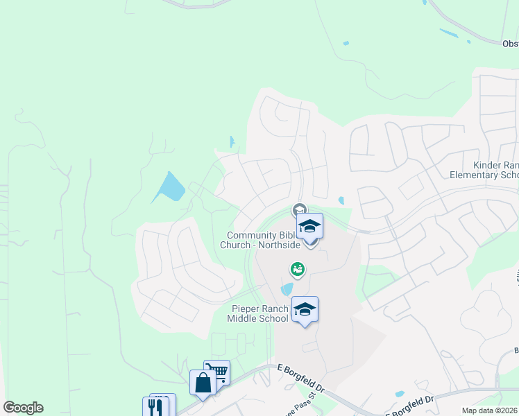 map of restaurants, bars, coffee shops, grocery stores, and more near 1314 Taubenfeld in San Antonio