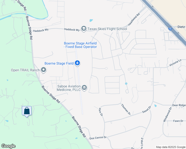 map of restaurants, bars, coffee shops, grocery stores, and more near 10293 Balcones Creek in Boerne