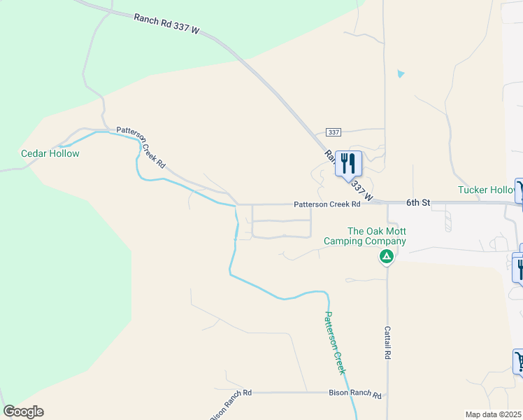 map of restaurants, bars, coffee shops, grocery stores, and more near 188 Pecan Shadows Drive in Leakey