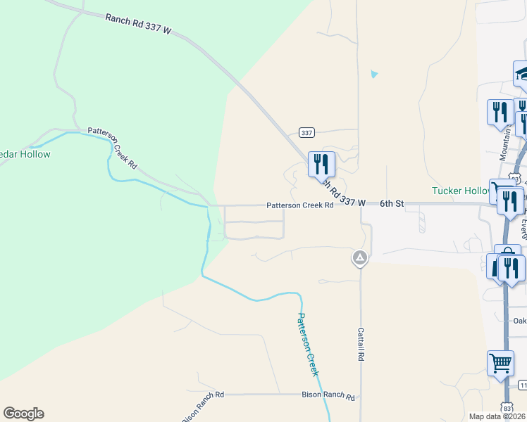 map of restaurants, bars, coffee shops, grocery stores, and more near 2-198 Pacan Shadows Drive in Leakey