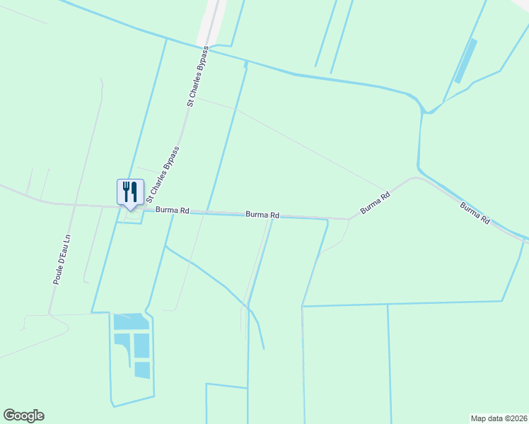 map of restaurants, bars, coffee shops, grocery stores, and more near 1932 Burma Road in Thibodaux