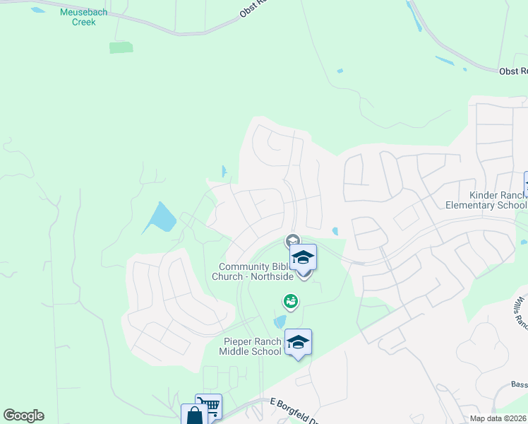 map of restaurants, bars, coffee shops, grocery stores, and more near 1310 Malverne Hill in San Antonio