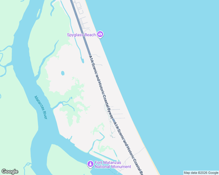 map of restaurants, bars, coffee shops, grocery stores, and more near 8376 A1A South in St. Augustine
