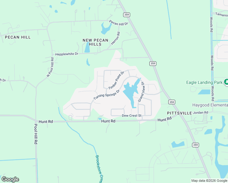 map of restaurants, bars, coffee shops, grocery stores, and more near 32714 Turning Springs Drive in Brookshire