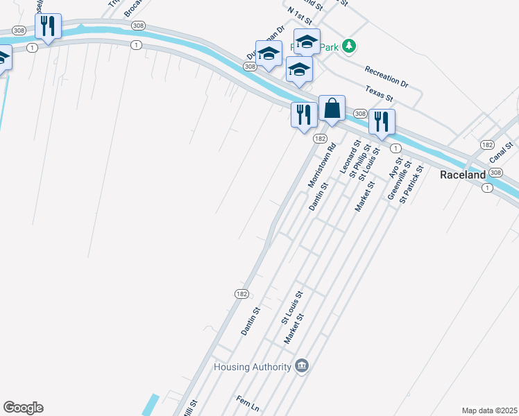 map of restaurants, bars, coffee shops, grocery stores, and more near 101-311 Wilson Street in Raceland