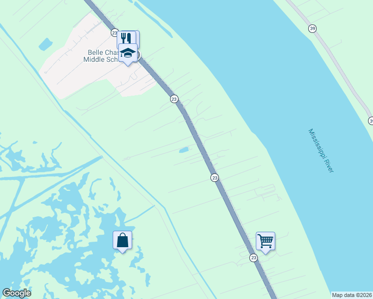 map of restaurants, bars, coffee shops, grocery stores, and more near 144 Benjamen Lane in Belle Chasse