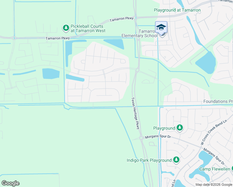 map of restaurants, bars, coffee shops, grocery stores, and more near 6000 Katy-Fulshear Road in Fulshear