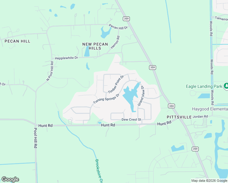 map of restaurants, bars, coffee shops, grocery stores, and more near 32714 Turning Springs Drive in Brookshire
