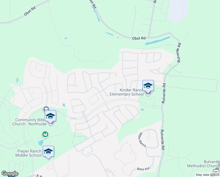 map of restaurants, bars, coffee shops, grocery stores, and more near 1823 Roaring Fork in San Antonio