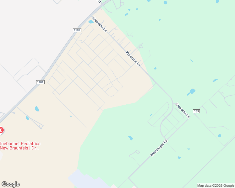 map of restaurants, bars, coffee shops, grocery stores, and more near 1178 Kroesche Lane in New Braunfels