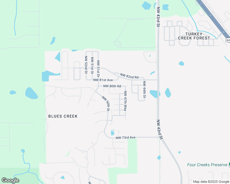 map of restaurants, bars, coffee shops, grocery stores, and more near 4848 Northwest 79th Road in Gainesville