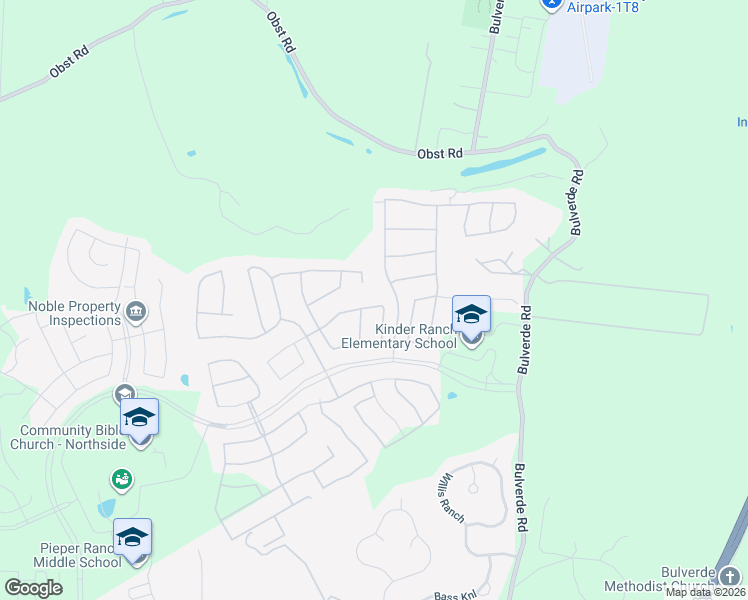 map of restaurants, bars, coffee shops, grocery stores, and more near 1915 Roaring Fork in San Antonio