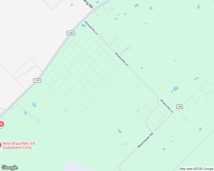 map of restaurants, bars, coffee shops, grocery stores, and more near 1178 Kroesche Lane in New Braunfels