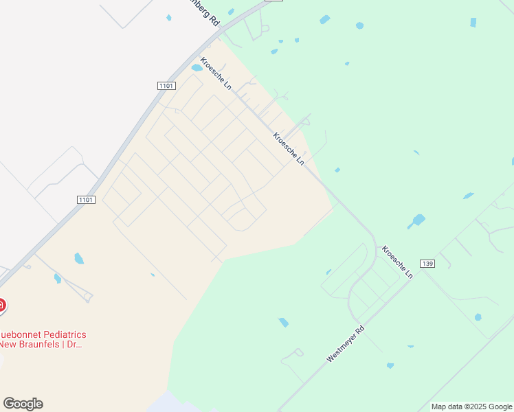 map of restaurants, bars, coffee shops, grocery stores, and more near 1178 Kroesche Lane in New Braunfels