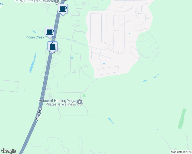 map of restaurants, bars, coffee shops, grocery stores, and more near Unnamed Road in Bulverde
