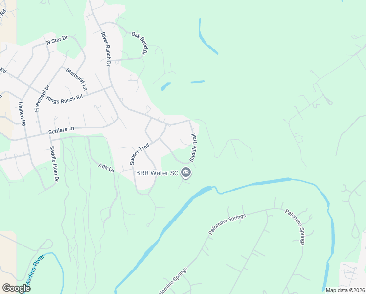 map of restaurants, bars, coffee shops, grocery stores, and more near 157 Wagon Trail in Bandera