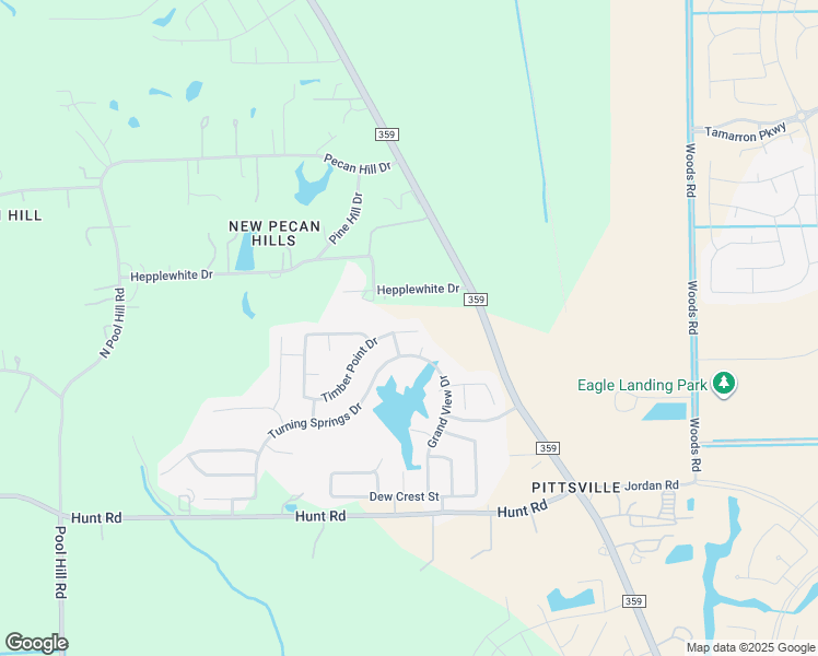 map of restaurants, bars, coffee shops, grocery stores, and more near 32502 Timber Point Drive in Brookshire