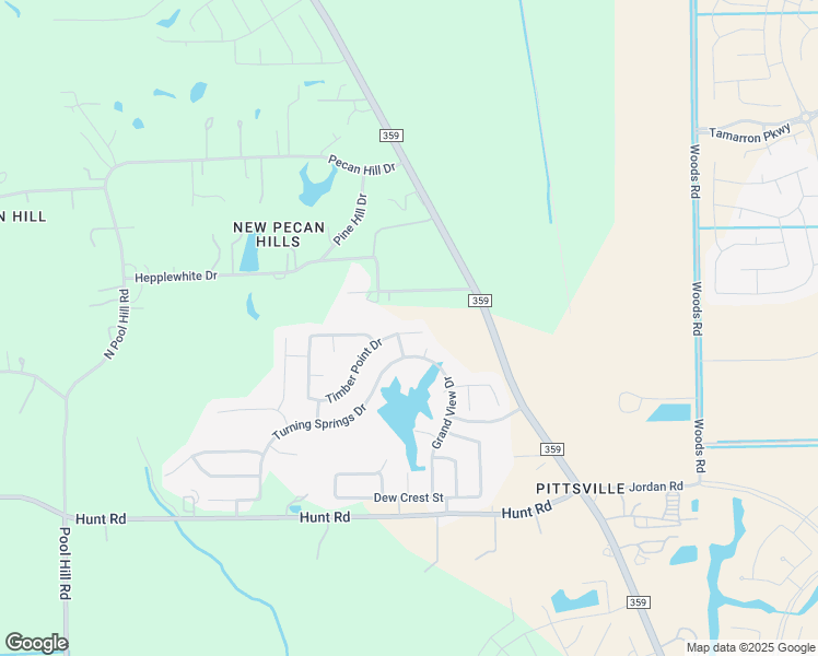 map of restaurants, bars, coffee shops, grocery stores, and more near 32502 Timber Point Drive in Brookshire