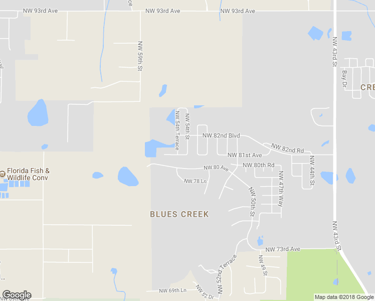 map of restaurants, bars, coffee shops, grocery stores, and more near 8219 Northwest 54th Street in Gainesville