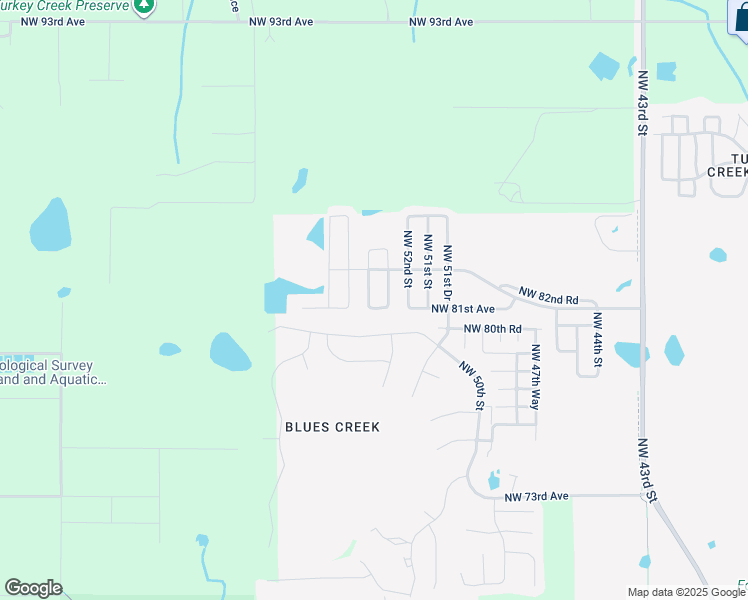 map of restaurants, bars, coffee shops, grocery stores, and more near 8115 Northwest 53rd Terrace in Gainesville