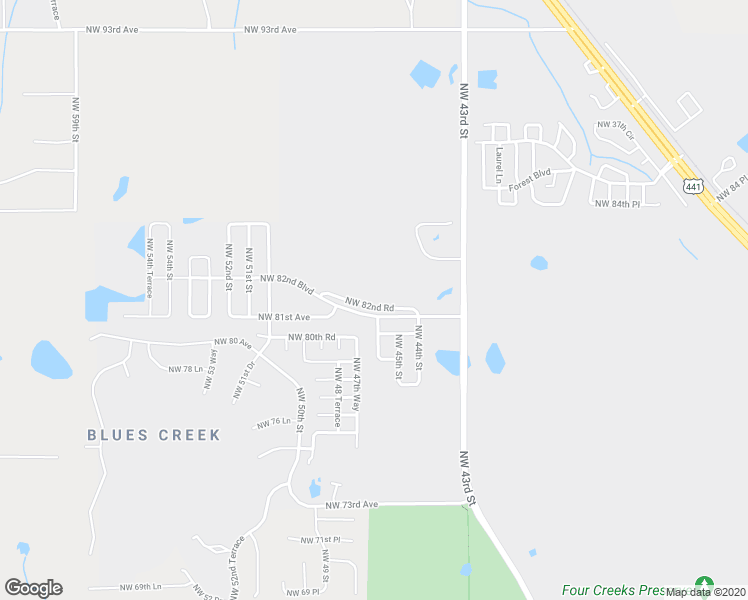 map of restaurants, bars, coffee shops, grocery stores, and more near 4624 Northwest 82nd Road in Gainesville
