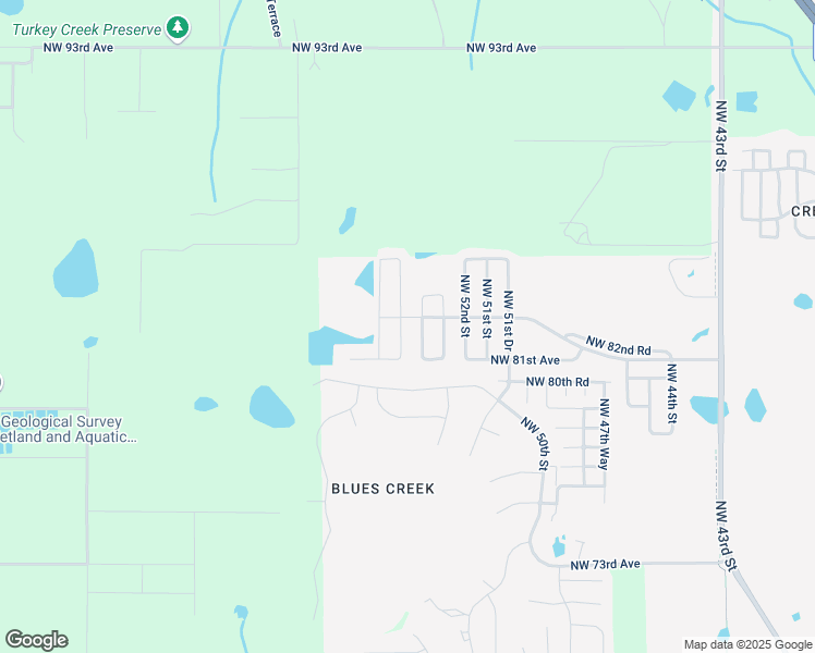 map of restaurants, bars, coffee shops, grocery stores, and more near 8219 Northwest 54th Street in Gainesville