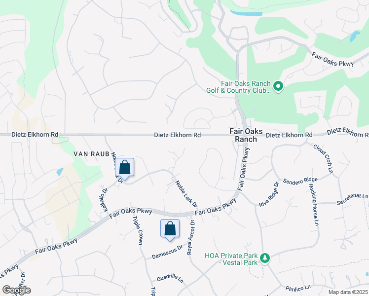 map of restaurants, bars, coffee shops, grocery stores, and more near 30099 Royal Mustang Circle in Fair Oaks Ranch