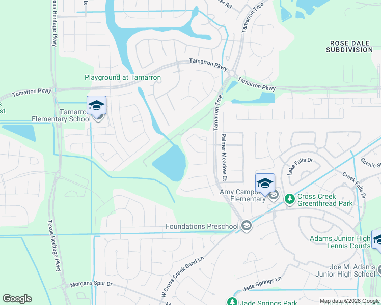 map of restaurants, bars, coffee shops, grocery stores, and more near Daintree Park Drive in Fulshear