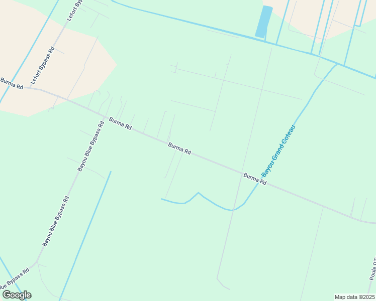 map of restaurants, bars, coffee shops, grocery stores, and more near 1433 Burma Road in Thibodaux