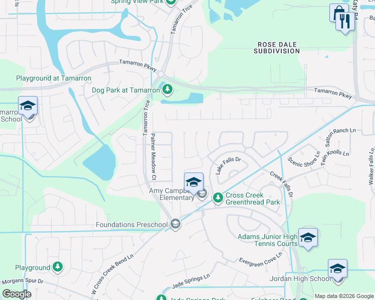 map of restaurants, bars, coffee shops, grocery stores, and more near 3462 Cabernet Shores Drive in Fulshear