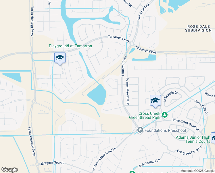 map of restaurants, bars, coffee shops, grocery stores, and more near Daintree Park Drive in Fulshear