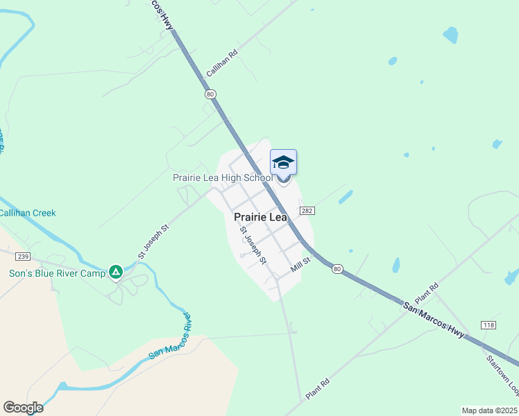 map of restaurants, bars, coffee shops, grocery stores, and more near in Prairie Lea