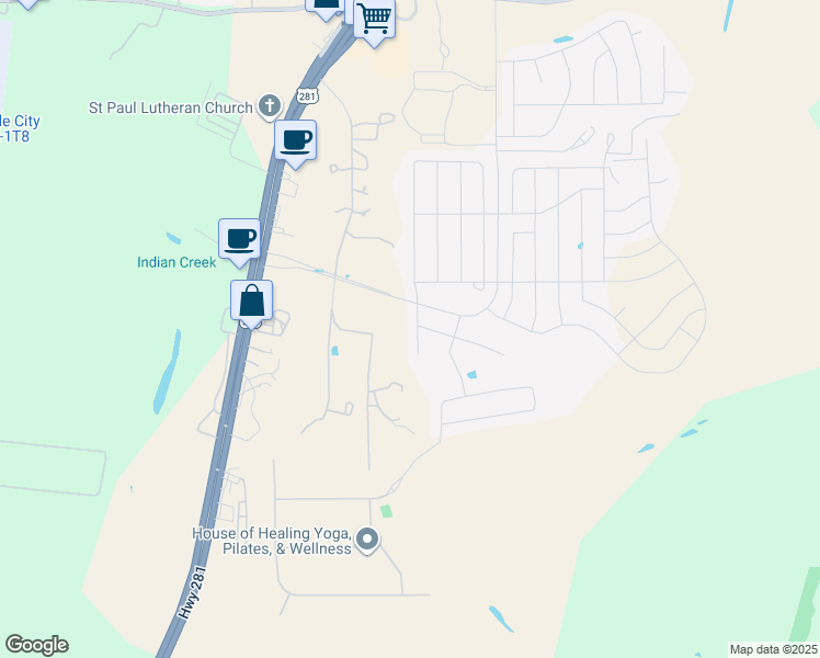 map of restaurants, bars, coffee shops, grocery stores, and more near 29379 Copper Crossing in Bulverde