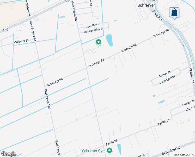 map of restaurants, bars, coffee shops, grocery stores, and more near 424-426 Main Project Road in Schriever