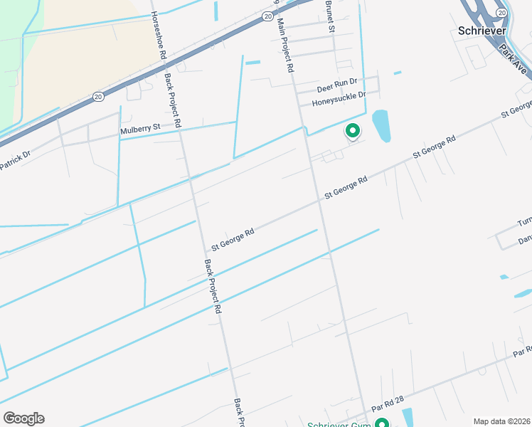 map of restaurants, bars, coffee shops, grocery stores, and more near 524 Saint George Road in Schriever