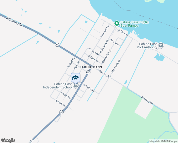 map of restaurants, bars, coffee shops, grocery stores, and more near in Port Arthur