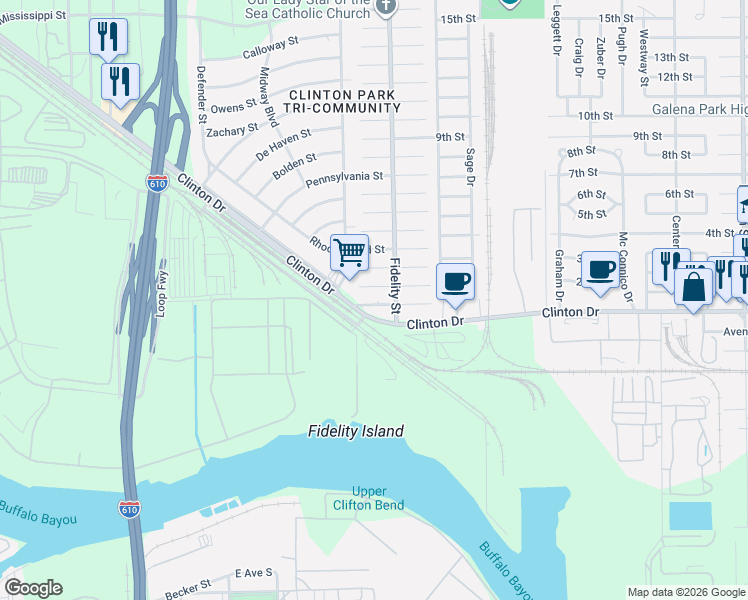 map of restaurants, bars, coffee shops, grocery stores, and more near 306 New Hampshire Street in Houston