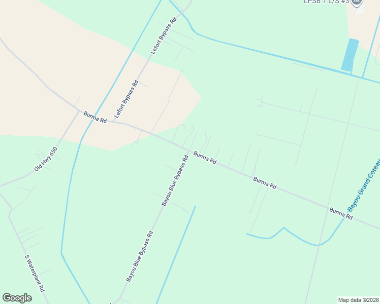 map of restaurants, bars, coffee shops, grocery stores, and more near 1236 Burma Rd in Thibodaux