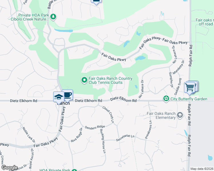map of restaurants, bars, coffee shops, grocery stores, and more near 29316 Summit Ridge Drive in Fair Oaks Ranch