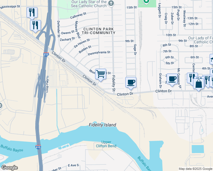 map of restaurants, bars, coffee shops, grocery stores, and more near 306 New Hampshire Street in Houston