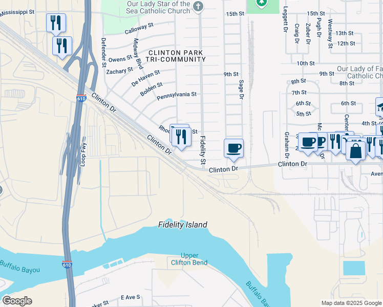 map of restaurants, bars, coffee shops, grocery stores, and more near 306 New Hampshire Street in Houston