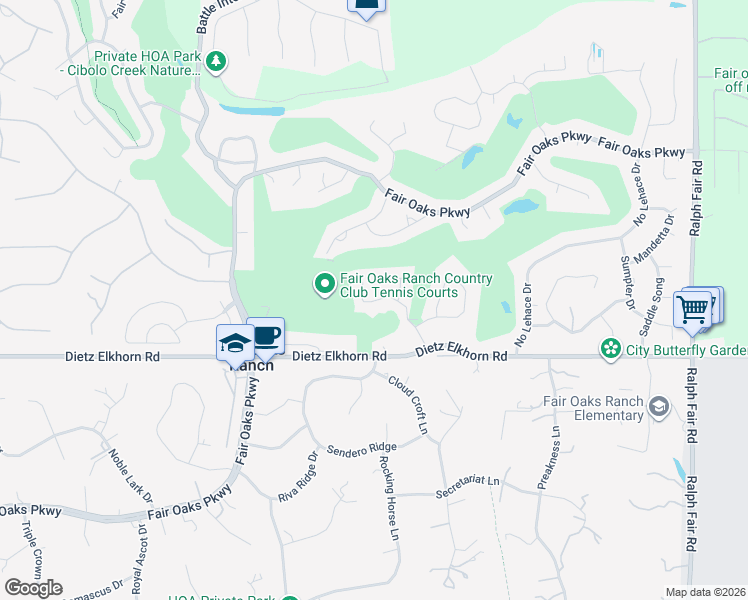 map of restaurants, bars, coffee shops, grocery stores, and more near 29403 Summit Ridge Drive in Fair Oaks Ranch