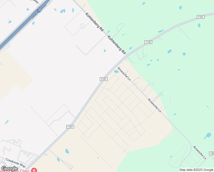 map of restaurants, bars, coffee shops, grocery stores, and more near 3214 Wild Iris in New Braunfels