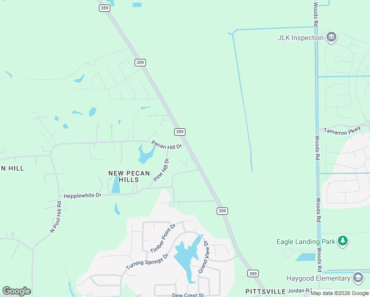 map of restaurants, bars, coffee shops, grocery stores, and more near 4408 Farm to Market 359 in Brookshire