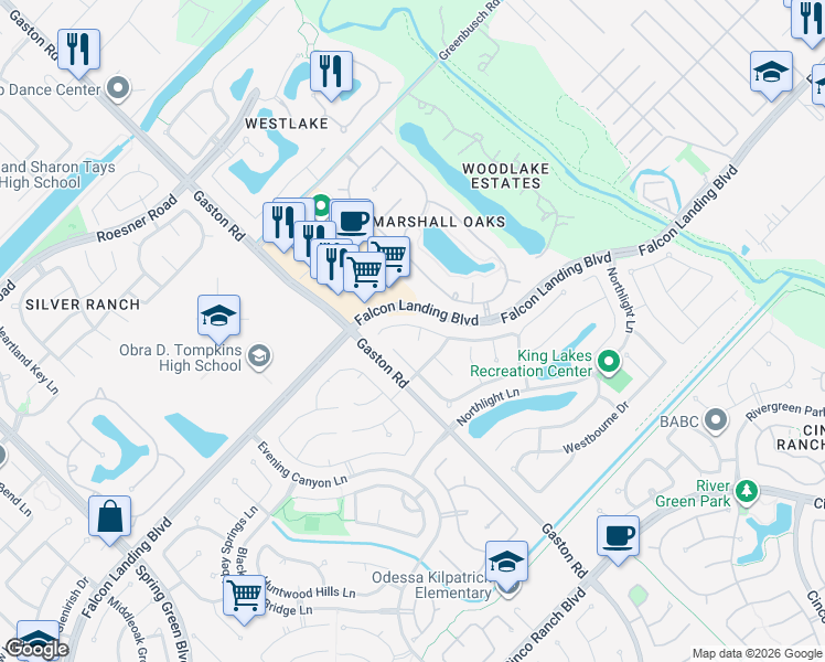 map of restaurants, bars, coffee shops, grocery stores, and more near 4202 Vining Rose Court in Katy