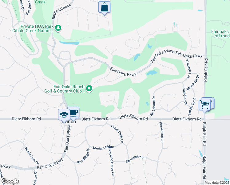 map of restaurants, bars, coffee shops, grocery stores, and more near 29412 Ridgeview Trail in Fair Oaks Ranch
